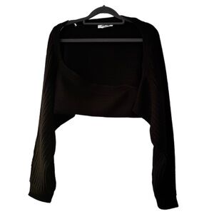 Double Zero Black Long Sleeve Knit Bolero NWOT